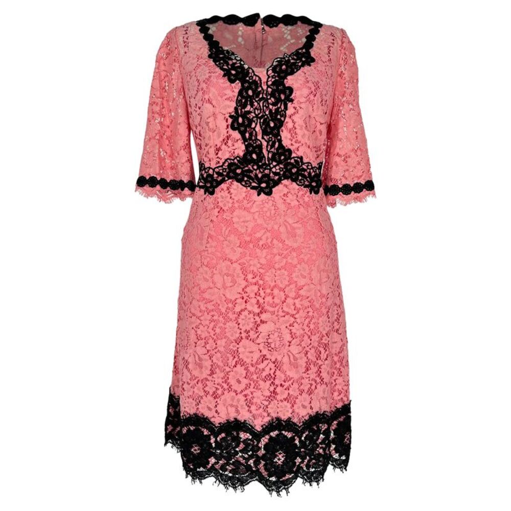 Dolce & Gabbana Lace Mini Dress in Pink Cotton